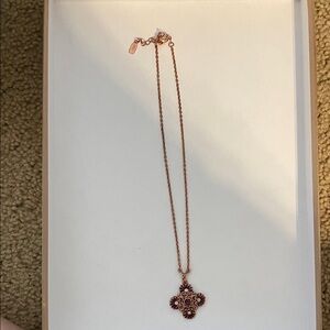 1928 Rose Gold Filigree Pendant Necklace